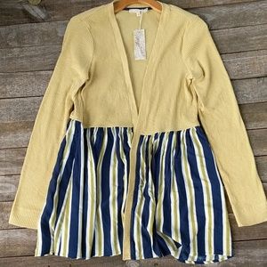 Mystree Yellow and Blue Striped Cardigan